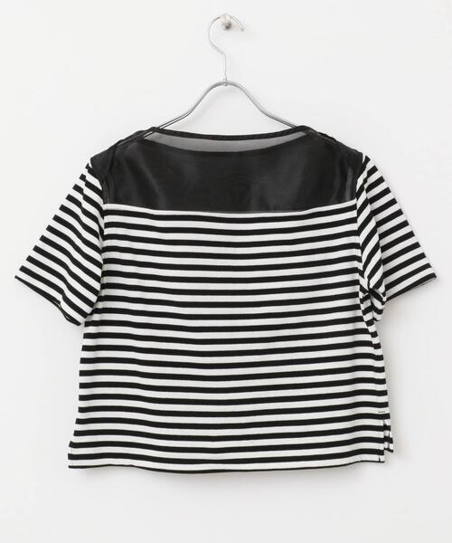 F by ROSSO（エフバイロッソ）の「F by ROSSO　シアードッキングカットソー（Tシャツ/カットソー・レディース・ブラック/グレー・FREE）」の4枚目の写真