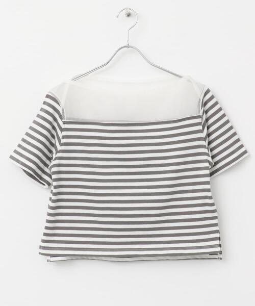 F by ROSSO（エフバイロッソ）の「F by ROSSO　シアードッキングカットソー（Tシャツ/カットソー・レディース・ブラック/グレー・FREE）」の7枚目の写真