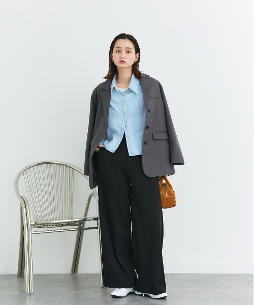 ad thie(アドティエ)の「ポケット付き ショート丈デニムシャツ(シャツ/ブラウス・レディース・インディゴブルー/サックスブルー/ブルー・FREE)」の14枚目の写真