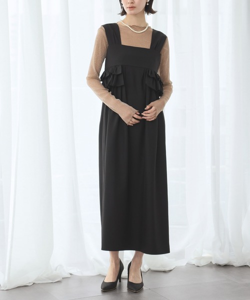 LOWO（ロワ）の「シースルートップス 長袖 ラメ チュール メロウ メロー シアートップス レイヤードトップス 結婚式 パーティー オケージョン お呼ばれ（Tシャツ/カットソー・レディース・グレー/ブラック/ホワイト/モカ/ベージュ・FREE）」の18枚目の写真