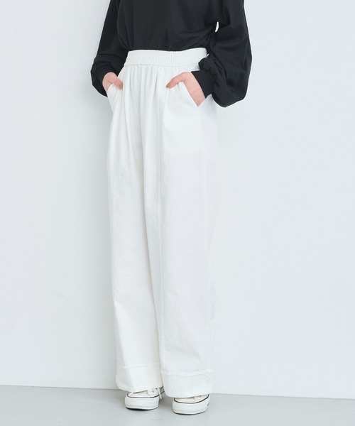 attiree(アティレー)の「裾切り替えチノパンツ(チノパンツ・レディース・ベージュ/ホワイト/ライトグレー/ブラック・MEDIUM/LARGE)」の6枚目の写真