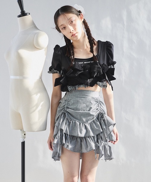 PAIN(ペイン)の「ギャザーミニスカート【セットアップ対応】(スカート・レディース・チェック/パープル/ホワイト・FREE)」の14枚目の写真