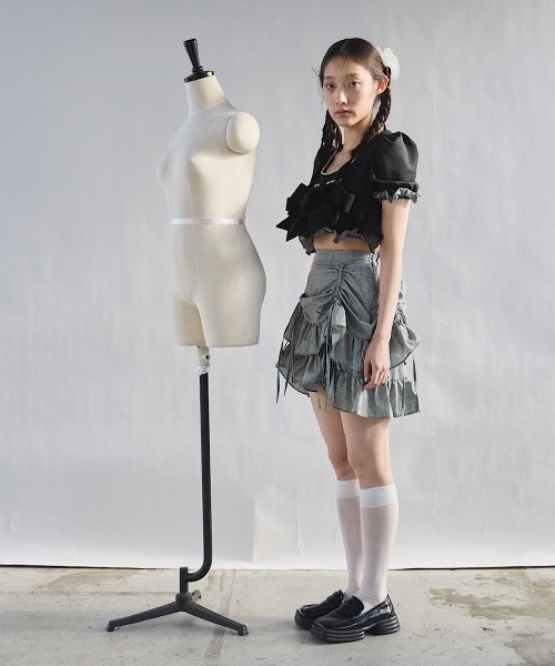 PAIN(ペイン)の「ギャザーミニスカート【セットアップ対応】(スカート・レディース・チェック/パープル/ホワイト・FREE)」の16枚目の写真