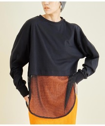 Settimissimo | 接触冷感 メッシュ ドッキング ロングTシャツ(Tシャツ/カットソー)