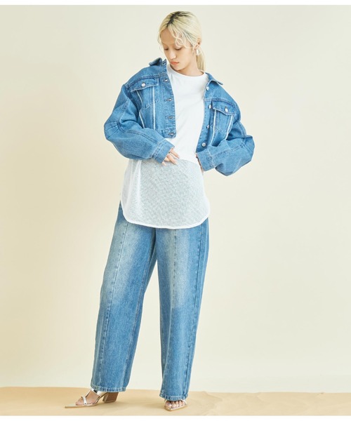 Settimissimo（セッティミッシモ）の「接触冷感 メッシュ ドッキング ロングTシャツ（Tシャツ/カットソー・レディース・ブラック/オフホワイト・FREE）」の10枚目の写真