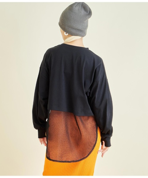 Settimissimo（セッティミッシモ）の「接触冷感 メッシュ ドッキング ロングTシャツ（Tシャツ/カットソー・レディース・ブラック/オフホワイト・FREE）」の15枚目の写真