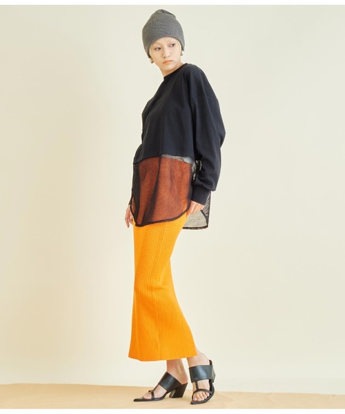 Settimissimo（セッティミッシモ）の「接触冷感 メッシュ ドッキング ロングTシャツ（Tシャツ/カットソー・レディース・ブラック/オフホワイト・FREE）」の18枚目の写真