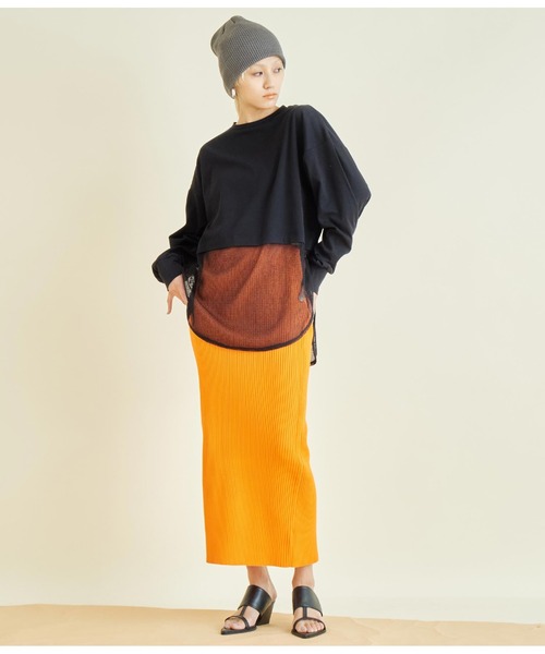 Settimissimo（セッティミッシモ）の「接触冷感 メッシュ ドッキング ロングTシャツ（Tシャツ/カットソー・レディース・ブラック/オフホワイト・FREE）」の17枚目の写真