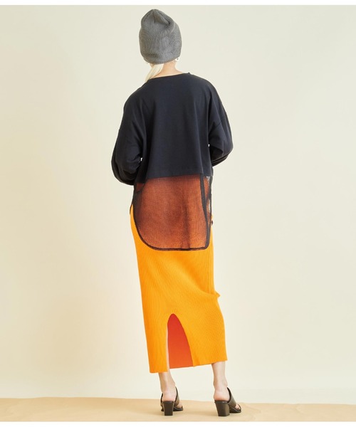 Settimissimo（セッティミッシモ）の「接触冷感 メッシュ ドッキング ロングTシャツ（Tシャツ/カットソー・レディース・ブラック/オフホワイト・FREE）」の20枚目の写真