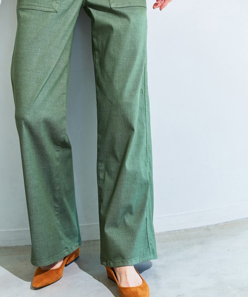 SOMETHING（サムシング）の「SOMETHING SUMMER COOL 涼しいワイドベーカーデニムパンツ【涼】（デニムパンツ・レディース・ホワイト/グリーン/ライトカーキ/ライトインディゴブルー/ダークインディゴブルー・X-SMALL/SMALL/MEDIUM/LARGE）」の10枚目の写真