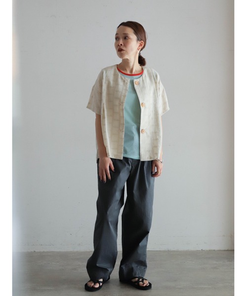 FIL DE FER(フィルデフェール)の「ボールバイオツイル タックボリュームパンツ(その他パンツ・レディース・カーキ/グレー・FREE)」の6枚目の写真