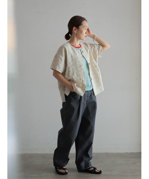 FIL DE FER(フィルデフェール)の「ボールバイオツイル タックボリュームパンツ(その他パンツ・レディース・カーキ/グレー・FREE)」の10枚目の写真