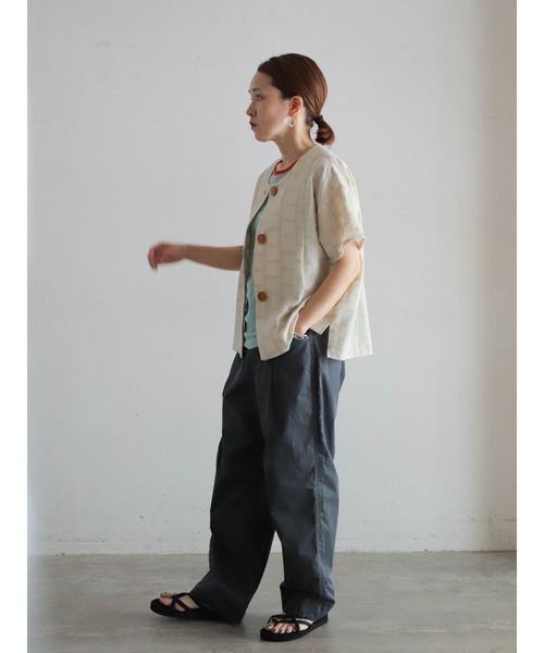 FIL DE FER(フィルデフェール)の「ボールバイオツイル タックボリュームパンツ(その他パンツ・レディース・カーキ/グレー・FREE)」の7枚目の写真