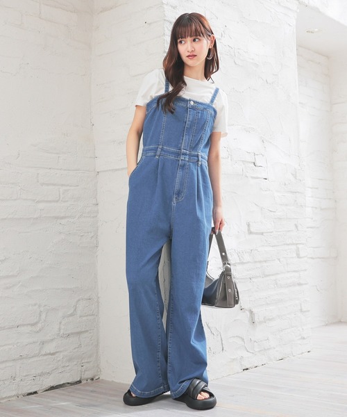 Honeys（ハニーズ）の「デニムオールインワン（サロペット/オーバーオール・レディース・グレー/ブルー系その他2/ライトブルー・L/LL/M/S/SS）」の7枚目の写真