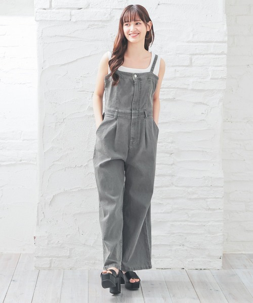 Honeys（ハニーズ）の「デニムオールインワン（サロペット/オーバーオール・レディース・グレー/ブルー系その他2/ライトブルー・L/LL/M/S/SS）」の10枚目の写真