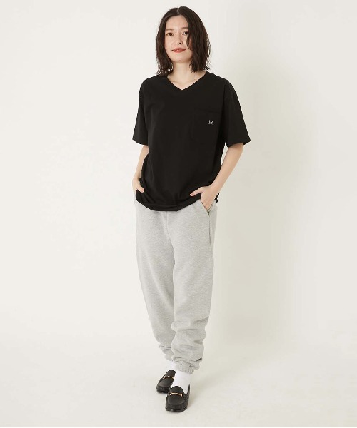 HOLLYWOOD RANCH MARKET（ハリウッドランチマーケット）の「CS0058HエンブロイダリーVネックショートスリーブTシャツ（Tシャツ/カットソー・メンズ・ネイビー/ナチュラル/ホワイト/ブラック・SMALL/MEDIUM/LARGE/X-LARGE）」の10枚目の写真
