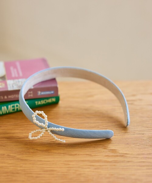 ROPE' PICNIC（ロペピクニック）の「【KIDS/キッズ】パールリボンデニムカチューシャ（カチューシャ・キッズ・サックスブルー/ネイビー・FREE）」の11枚目の写真