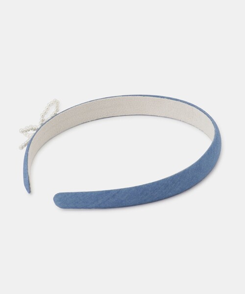 ROPE' PICNIC（ロペピクニック）の「【KIDS/キッズ】パールリボンデニムカチューシャ（カチューシャ・キッズ・サックスブルー/ネイビー・FREE）」の4枚目の写真