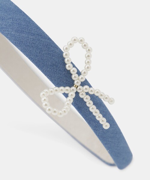 ROPE' PICNIC（ロペピクニック）の「【KIDS/キッズ】パールリボンデニムカチューシャ（カチューシャ・キッズ・サックスブルー/ネイビー・FREE）」の6枚目の写真