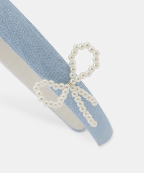 ROPE' PICNIC（ロペピクニック）の「【KIDS/キッズ】パールリボンデニムカチューシャ（カチューシャ・キッズ・サックスブルー/ネイビー・FREE）」の16枚目の写真