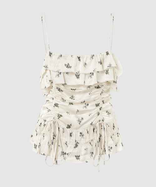 セール】Printed Satin Slip Top（シャツ/ブラウス）｜GANNI