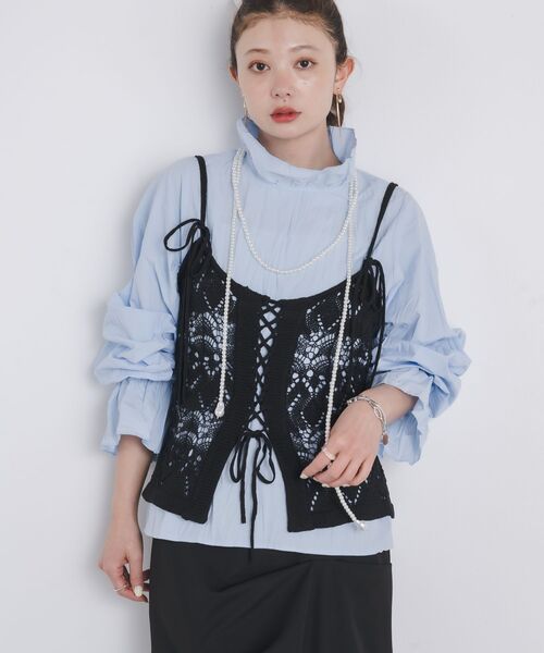 kivi(キヴィ)の「pattern bustier(キャミソール・レディース・レッド/ブラック/ナチュラル・FREE)」の2枚目の写真