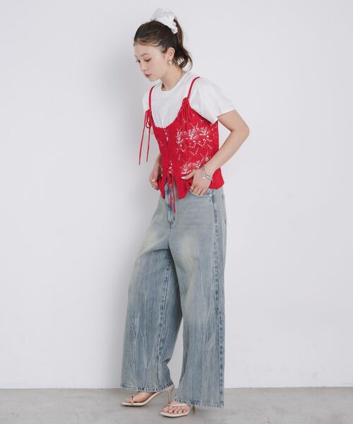 kivi(キヴィ)の「pattern bustier(キャミソール・レディース・レッド/ブラック/ナチュラル・FREE)」の18枚目の写真