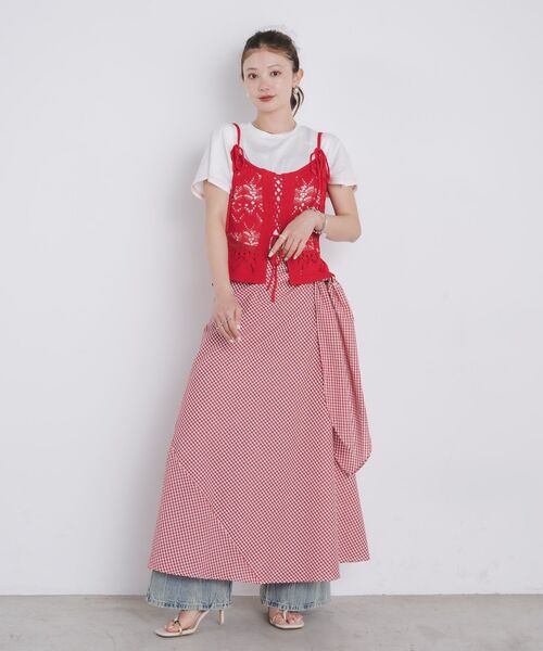 kivi(キヴィ)の「pattern bustier(キャミソール・レディース・レッド/ブラック/ナチュラル・FREE)」の21枚目の写真