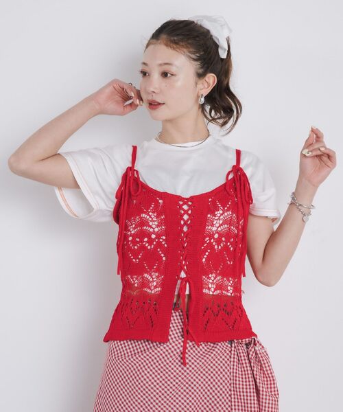 kivi(キヴィ)の「pattern bustier(キャミソール・レディース・レッド/ブラック/ナチュラル・FREE)」の22枚目の写真