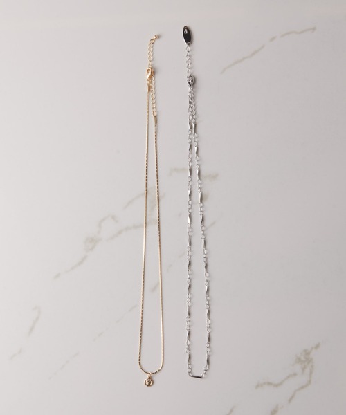 PAPILLONNER（パピヨネ）の「ミックスショートネックレス（ネックレス・レディース・シルバー・FREE）」の4枚目の写真