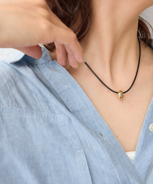 RIVE DROITE（リヴドロワ）の「【存在感が光る】リングモチーフコードネックレス（ネックレス・レディース・ブラウン/ブラック・FREE）」の5枚目の写真