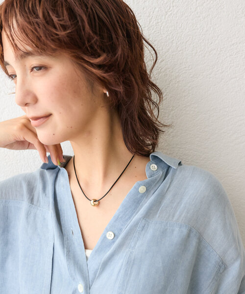 RIVE DROITE（リヴドロワ）の「【存在感が光る】リングモチーフコードネックレス（ネックレス・レディース・ブラウン/ブラック・FREE）」の6枚目の写真