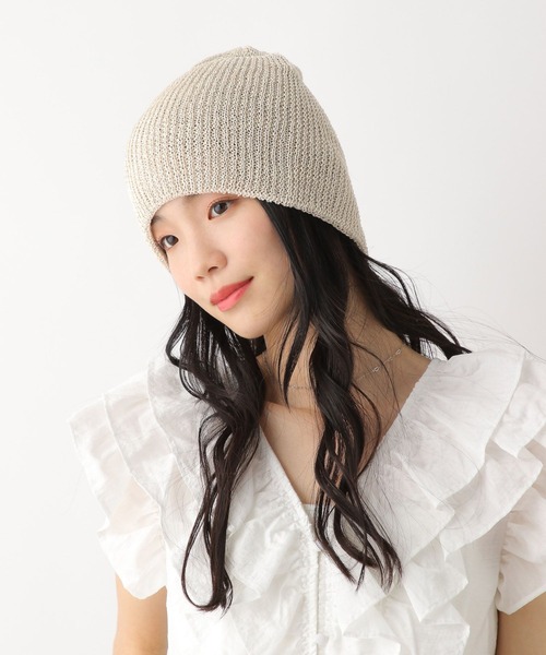 Heather（ヘザー）の「ラメニットワッチ　459305（ニットキャップ/ビーニー・レディース・ベージュ/グレー・ONE SIZE）」の2枚目の写真