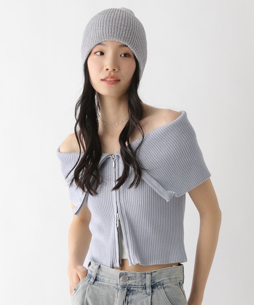 Heather（ヘザー）の「ラメニットワッチ　459305（ニットキャップ/ビーニー・レディース・ベージュ/グレー・ONE SIZE）」の8枚目の写真