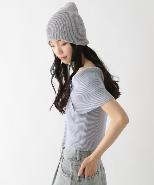 Heather（ヘザー）の「ラメニットワッチ　459305（ニットキャップ/ビーニー・レディース・ベージュ/グレー・ONE SIZE）」の9枚目の写真