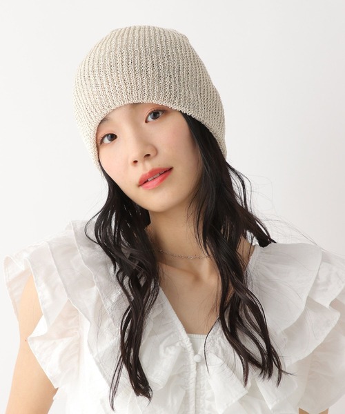 Heather（ヘザー）の「ラメニットワッチ　459305（ニットキャップ/ビーニー・レディース・ベージュ/グレー・ONE SIZE）」の20枚目の写真