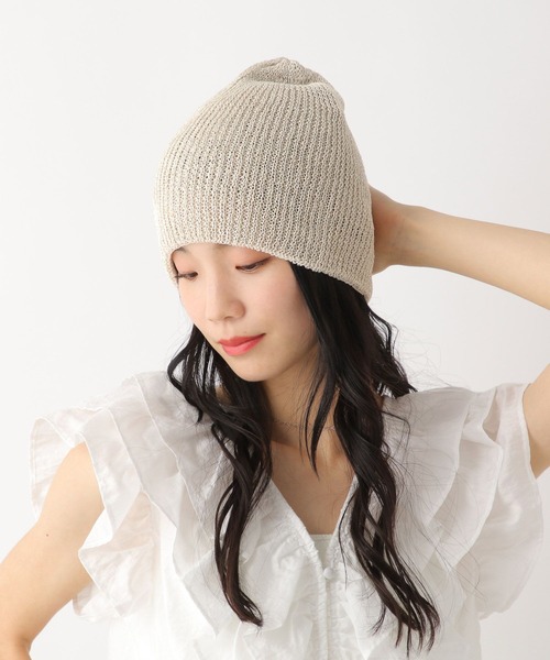 Heather（ヘザー）の「ラメニットワッチ　459305（ニットキャップ/ビーニー・レディース・ベージュ/グレー・ONE SIZE）」の21枚目の写真