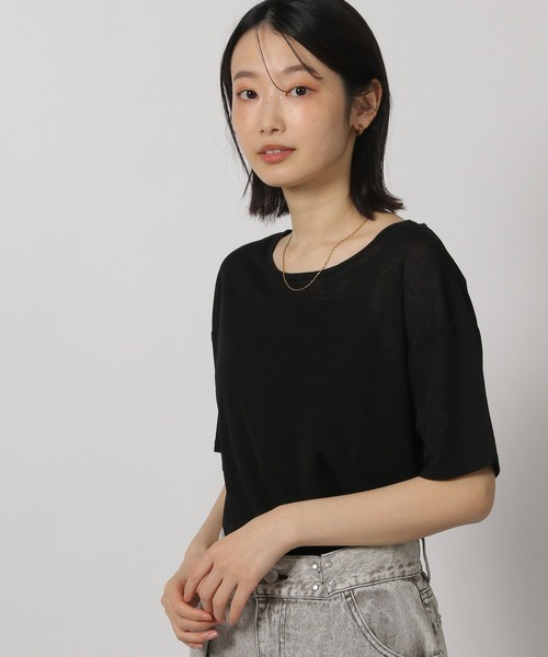 LAKOLE（ラコレ）の「スラブシアー半袖T / 289662（Tシャツ/カットソー・レディース・チャコール/ブラウン/ブラック/オフホワイト/イエロー・FREE）」の11枚目の写真