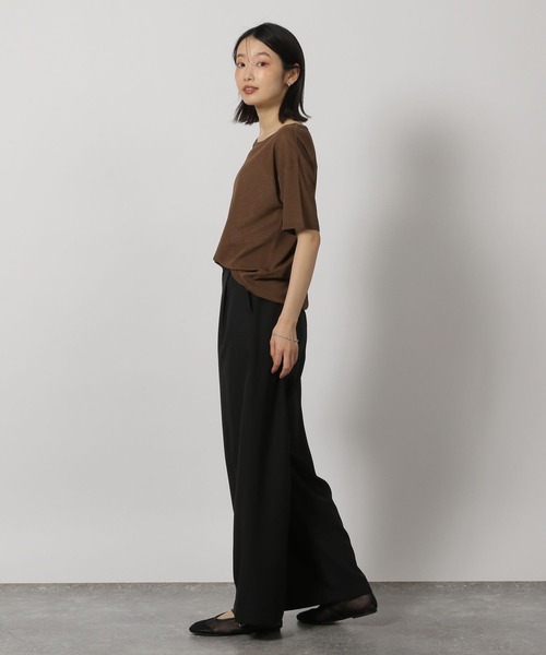 LAKOLE（ラコレ）の「スラブシアー半袖T / 289662（Tシャツ/カットソー・レディース・チャコール/ブラウン/ブラック/オフホワイト/イエロー・FREE）」の13枚目の写真