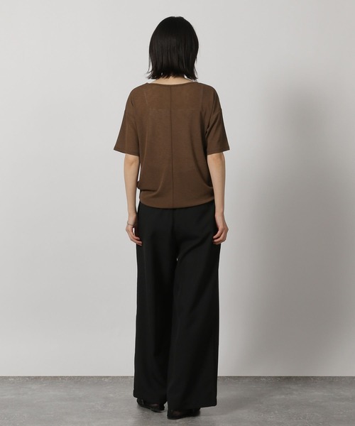 LAKOLE（ラコレ）の「スラブシアー半袖T / 289662（Tシャツ/カットソー・レディース・チャコール/ブラウン/ブラック/オフホワイト/イエロー・FREE）」の14枚目の写真