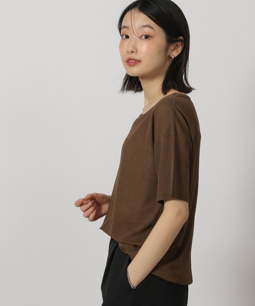 LAKOLE（ラコレ）の「スラブシアー半袖T / 289662（Tシャツ/カットソー・レディース・チャコール/ブラウン/ブラック/オフホワイト/イエロー・FREE）」の16枚目の写真