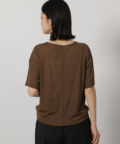 LAKOLE（ラコレ）の「スラブシアー半袖T / 289662（Tシャツ/カットソー・レディース・チャコール/ブラウン/ブラック/オフホワイト/イエロー・FREE）」の17枚目の写真