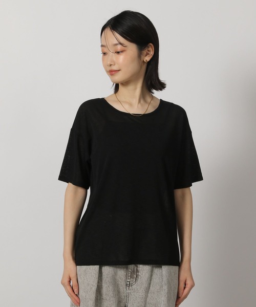 LAKOLE（ラコレ）の「スラブシアー半袖T / 289662（Tシャツ/カットソー・レディース・チャコール/ブラウン/ブラック/オフホワイト/イエロー・FREE）」の18枚目の写真