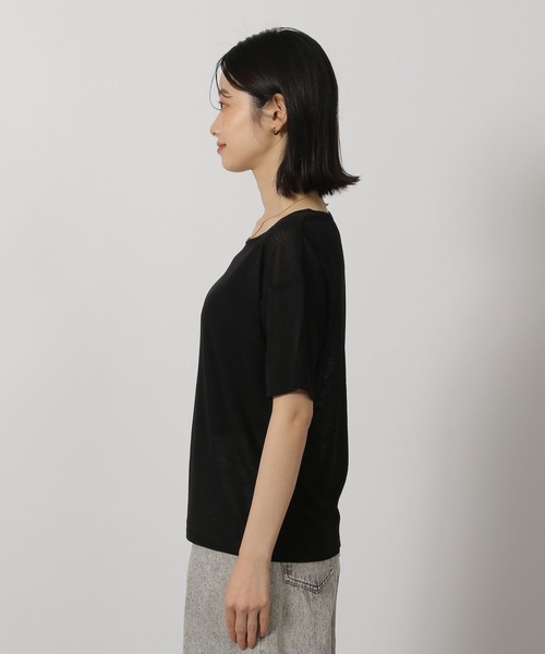 LAKOLE（ラコレ）の「スラブシアー半袖T / 289662（Tシャツ/カットソー・レディース・チャコール/ブラウン/ブラック/オフホワイト/イエロー・FREE）」の19枚目の写真