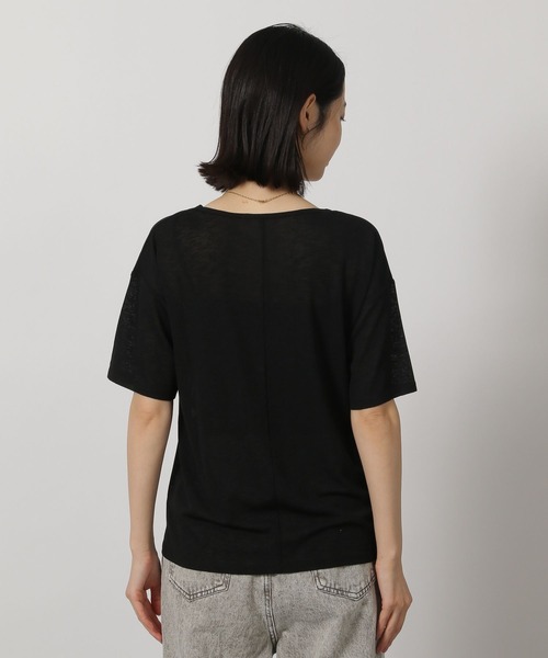 LAKOLE（ラコレ）の「スラブシアー半袖T / 289662（Tシャツ/カットソー・レディース・チャコール/ブラウン/ブラック/オフホワイト/イエロー・FREE）」の20枚目の写真