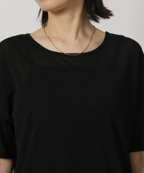 LAKOLE（ラコレ）の「スラブシアー半袖T / 289662（Tシャツ/カットソー・レディース・チャコール/ブラウン/ブラック/オフホワイト/イエロー・FREE）」の21枚目の写真