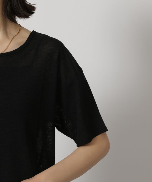 LAKOLE（ラコレ）の「スラブシアー半袖T / 289662（Tシャツ/カットソー・レディース・チャコール/ブラウン/ブラック/オフホワイト/イエロー・FREE）」の22枚目の写真