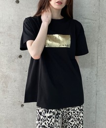 アニマルシルバー箔プリントTシャツ