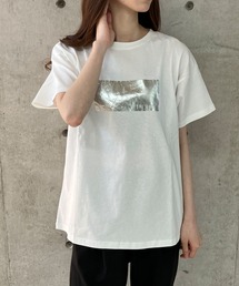 アニマルシルバー箔プリントTシャツ