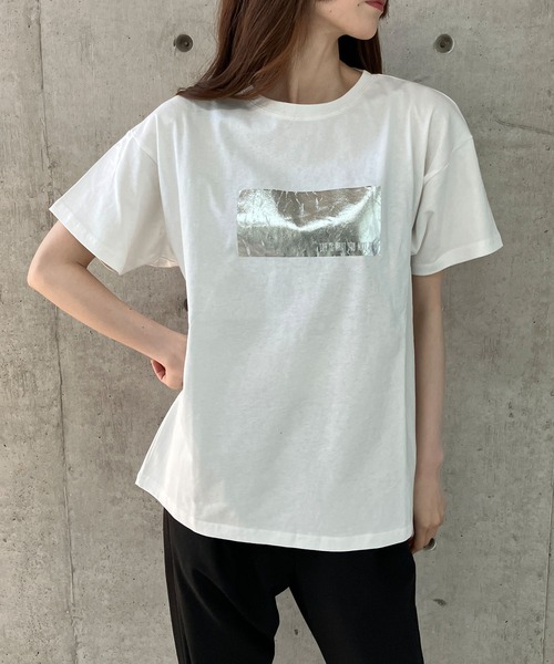 GLAMOROUS JANE（グラマラスジェーン）の「アニマルシルバー箔プリントTシャツ（Tシャツ/カットソー・レディース・ゴールド/ブラック×ホワイト/ブラック×ゴールド/ピンク/シルバー・FREE）」の7枚目の写真